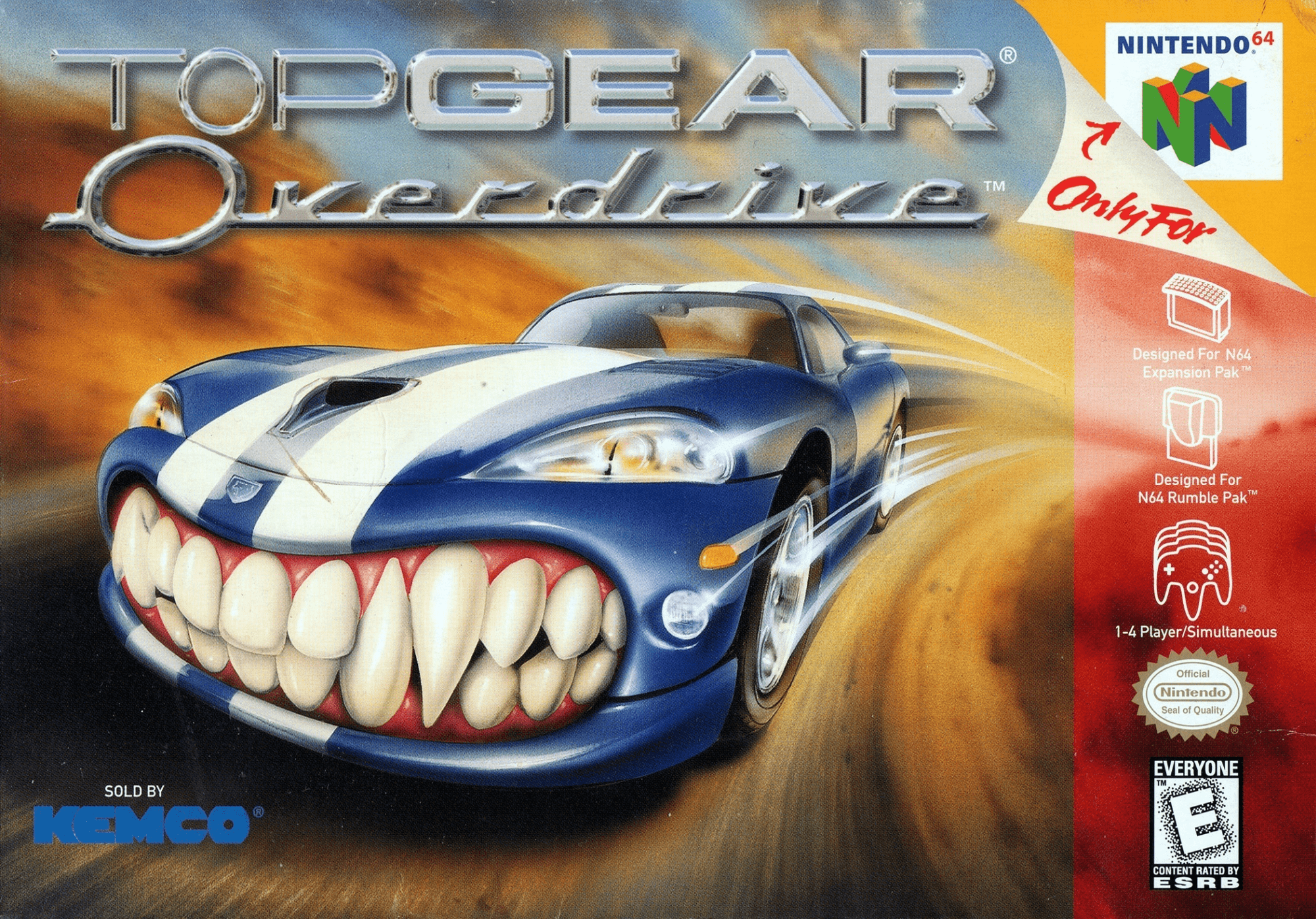 Top Gear Overdrive box art for Nintendo 64